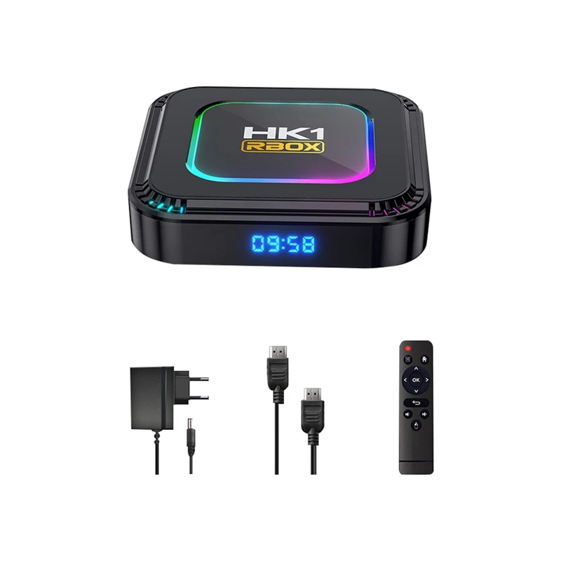 B03B-Smart TV Box Android 13 4 + 64G RK3528 8K HDR 10 RGB Light com Wifi6 BT 5.0 Voice Media Player TV Box