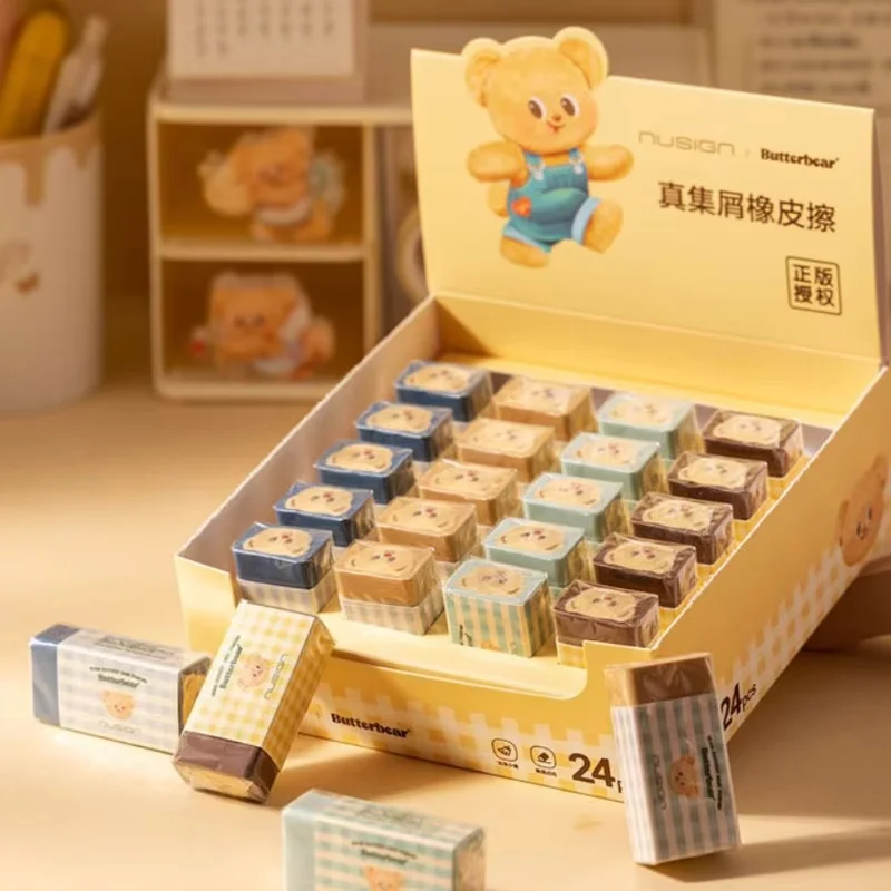 Butter Bear Eraser Gather Rubber Crumbs Colour Leave No Trace Arts Sketch Eraser Student Office Exam Stationery Gift Reward New