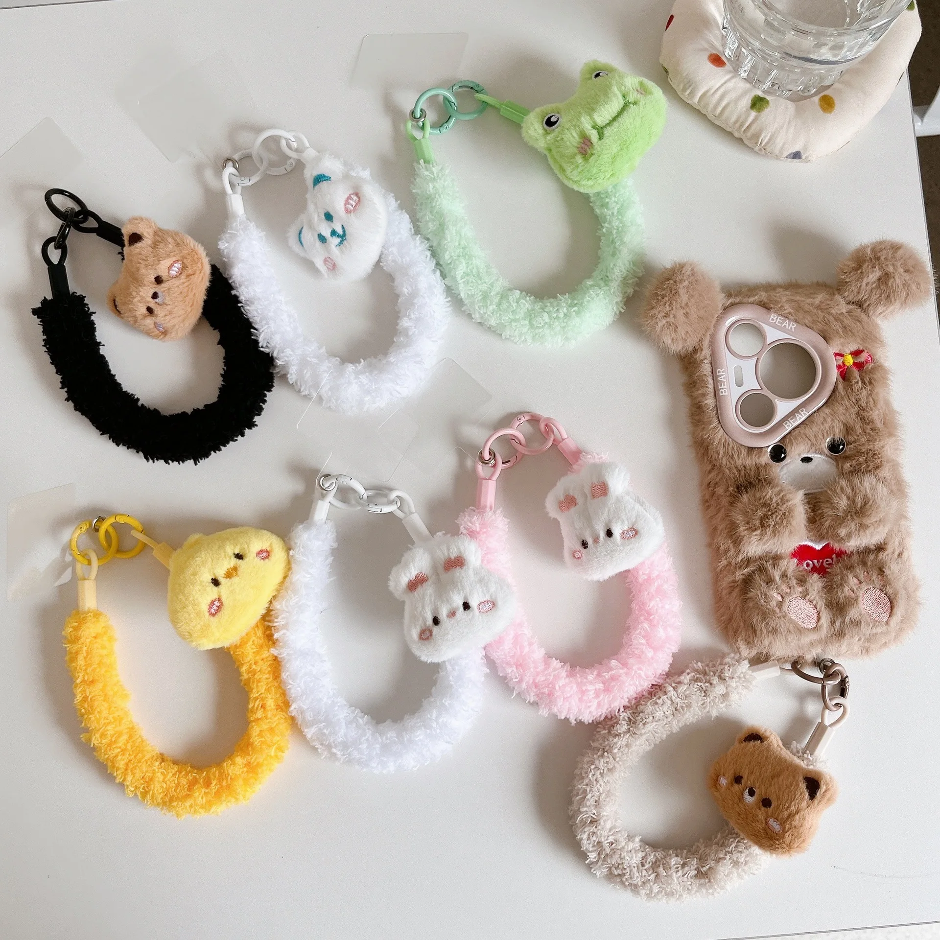 

Autumn and Winter Plush Doll Mobile Phone Case Pendant Bag Japanese and Korean Keychain Short Lanyard Bag Pendant Wrist Strap