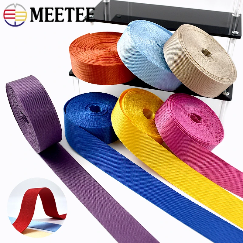 

10Meters 20-50mm Nylon Webbing Strap 0.7mm Thick Backpack Bias Bindings Decorative Ribbon Garment Shoes Band Sewing Accessories