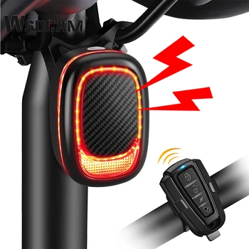 Smart Bicycle Brake Light Taillight Type-C Bike Tail Rear Light Auto Stop LED Riding Warning Safety Cycling Light