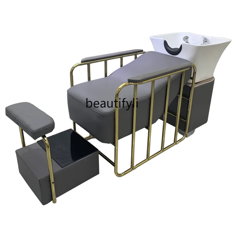 

z1Barber Shop Shampoo Chair Half Lying Salon Special Simple Flushing Bed for Hair Salon