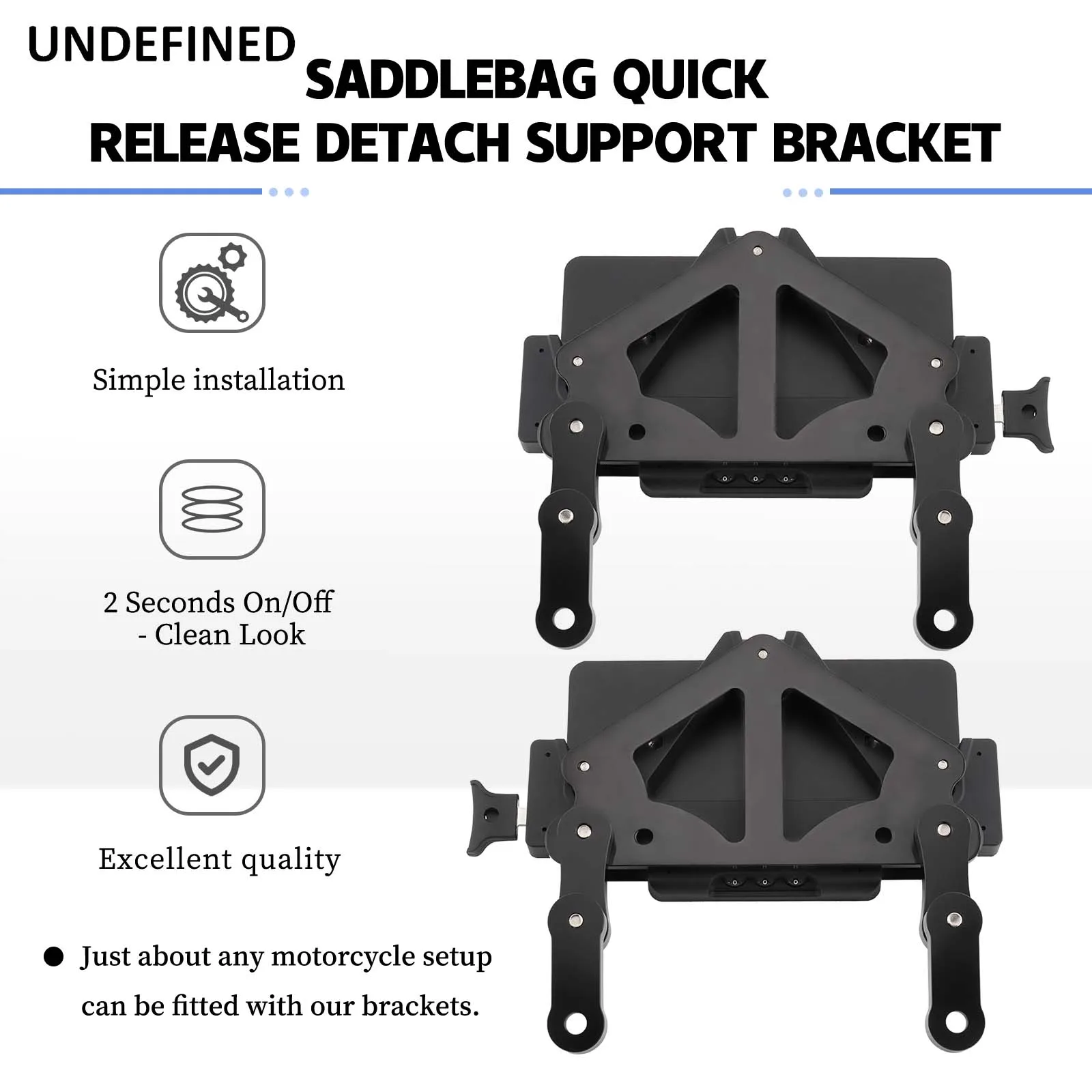 For Harley Suzuki Yamaha Universal Motorcycle Side Box Saddlebag Quick Release Detach Support Bracket Lockable Mounting System