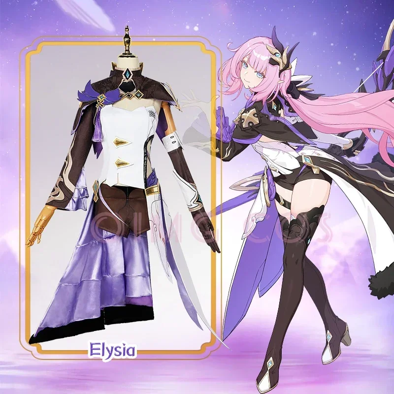 

Elysia Cosplay Costume Honkai Impact 3 Carnival Uniform Wig Anime Halloween Costumes Men Game