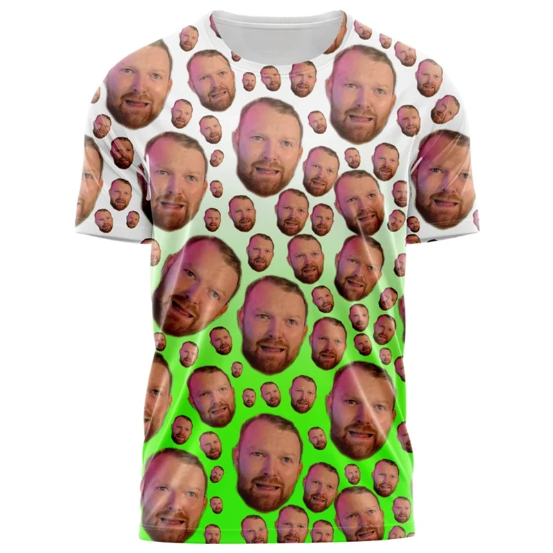 Bachelor Party – T-shirt personnalisé avec visage drôle pour hommes et femmes, dégradé d'impression 3D, Photo d'humour, personnalité, Design novateur, Hip Hop Street Y2k