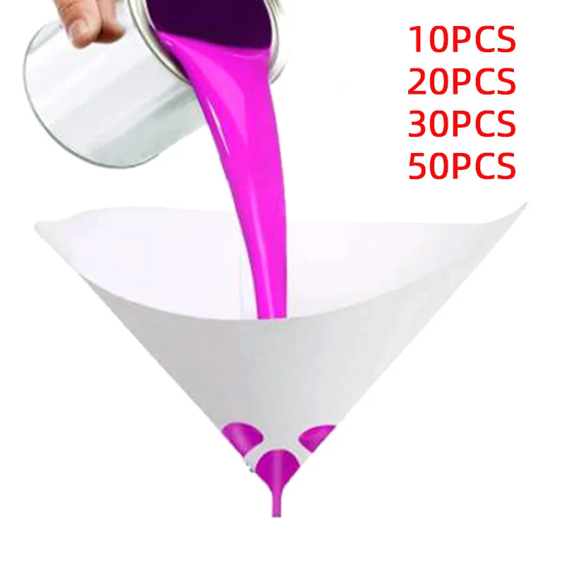 Paint Filter Funnel Paper Purifying Straining Cup Disposable 100 Mesh Paint Filte Conical Nylon Micron Paper Funnels