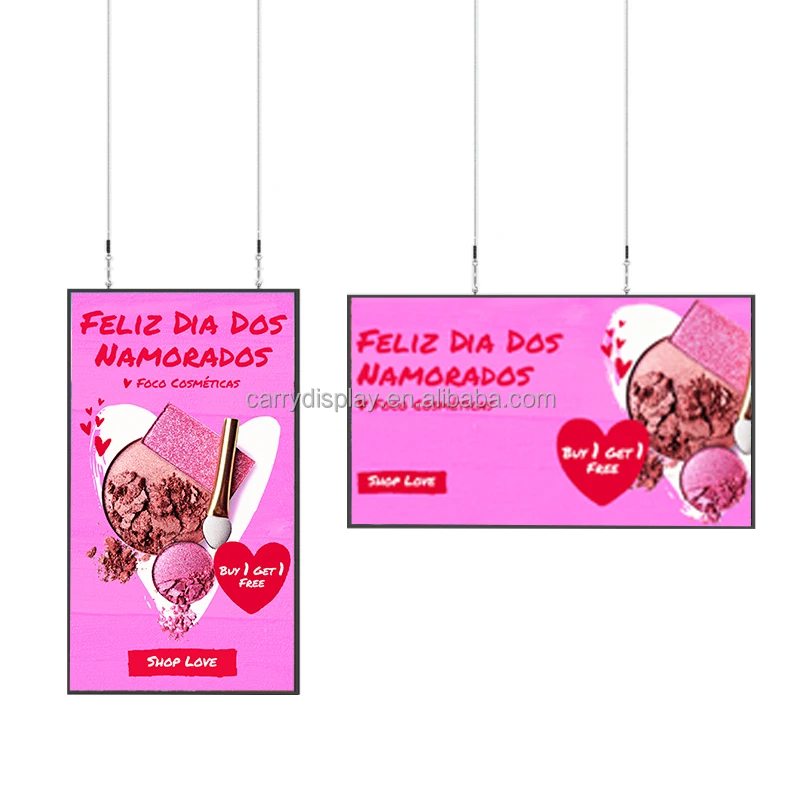 Shop 55/65 Inch 3000 Nit High Brightness s Hanging Advertising Digital Signage Facing Window LCD Screen view 4