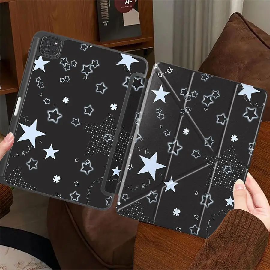 

Colored Pentagram Tablet Case For iPad Pro 2025 Pro 11th 10th 9th 8th 7th 12.9inch Mini 6 7 Air 4 5 M3 M2 M4 11inch Holder Cover