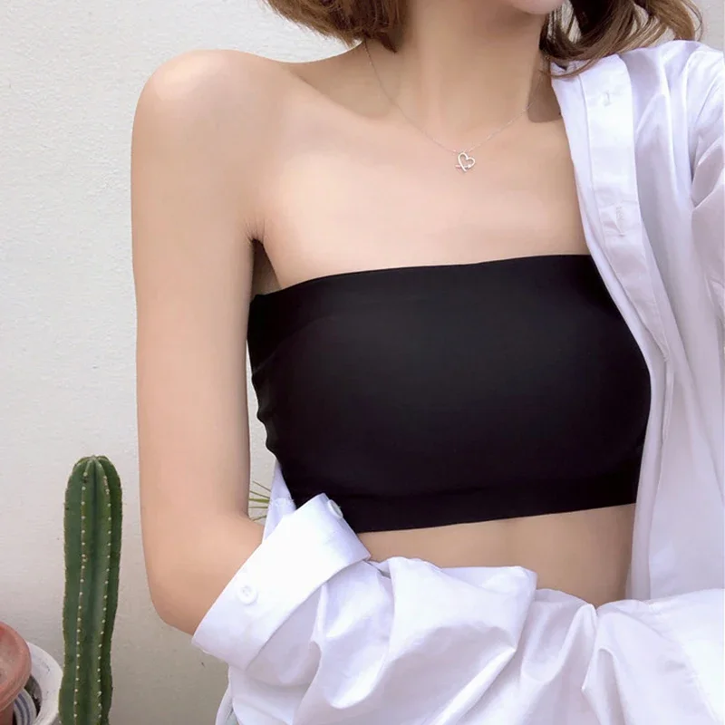 Womens Seamless Tube Tops Bralette Women Invisible Push Up Bra Intimates Strapless Breathable Underwear Tube Bra