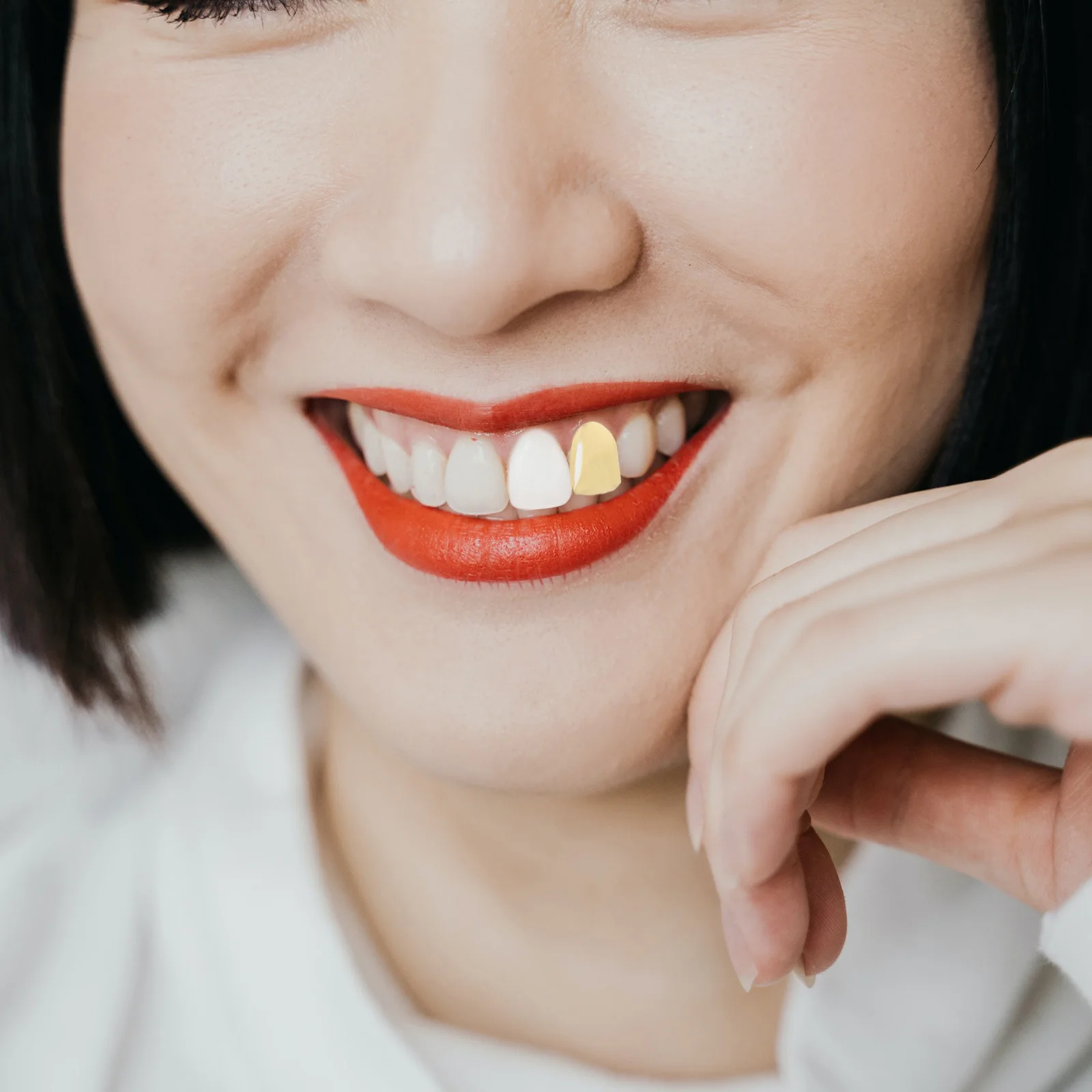 

2Pcs Electroplate Teeth Brace Golden Brass Hip Hop Teeth Decoration Photo Video Club Use Single Hiphop Braces Tooth Decoration