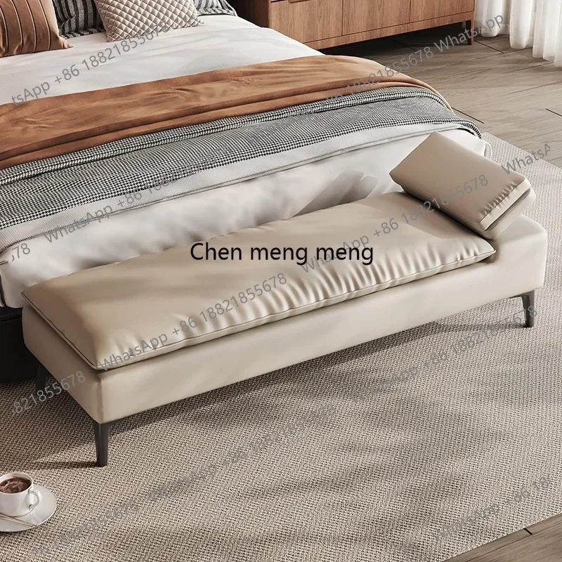 A139 Light luxury bedroom bed tail strip shoe change stool clothing store rest stool model room cloakroom storage leather sofa s