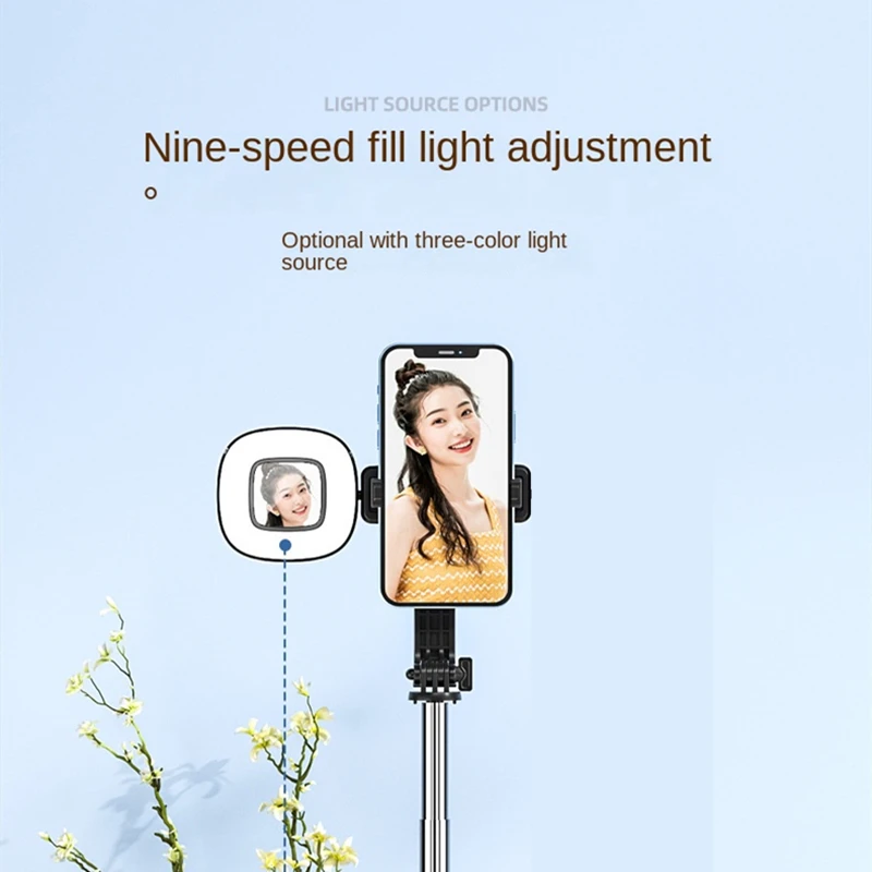 FGCLSY 2023 New Extra Long Selfie Stick Multifunctional with Fill Light Remote Shutter 360 Degree Rotating Tripod Large Size