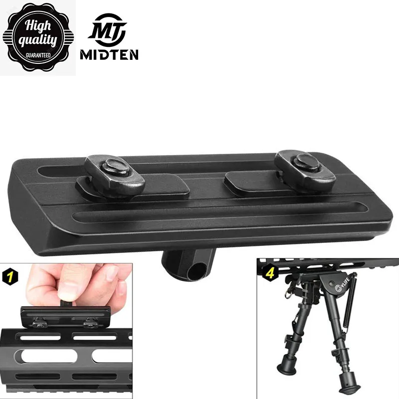 MidTen Fit M lok 6 9 uchwyt Adapter do mocowania czarny niskoprofilowy dodatek do karabinu Harris Picatinny dwójnóg AR15