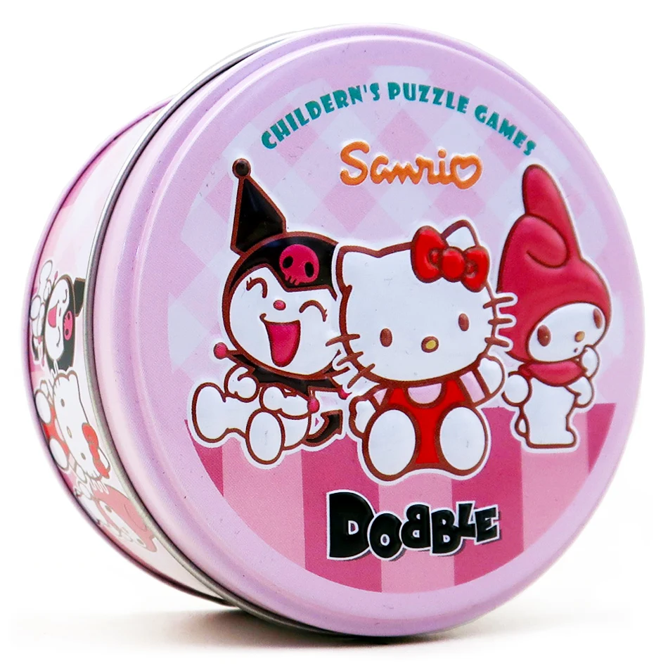 Dobble Hello Kitty Card Game  Double juego Card Table Board Game for Dobbles Kids HP Metal Box Card Matching Toys for Childrens