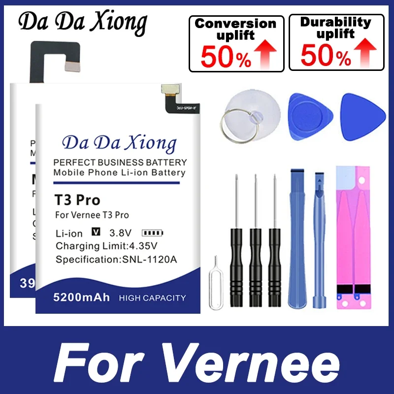 VerneeM5 VerneeThor VerneeT3Pro VerneeThorE Replace Battery For Vernee Mix 2 Mars Thor E Plus T3 Pro Apollo Lite M5 + Free Tools