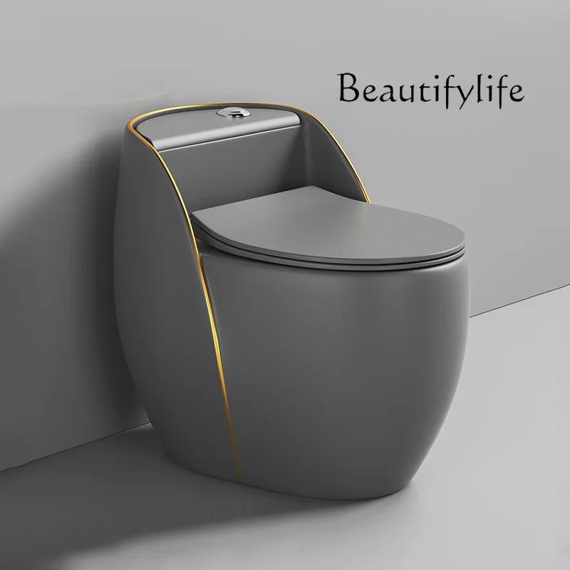 J Color Light Luxury Creative Flush Household Toilet Siphon Straight Flush Household High-impact Toilet