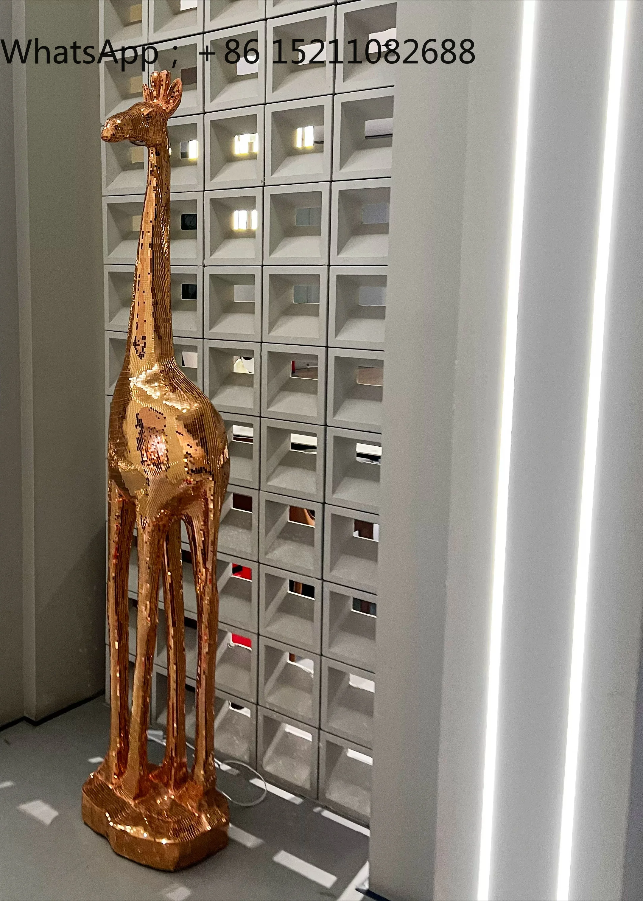 SCY Giraffe Mosaic Stickers Sequins Floor-to-Floor Ornament Sculpture Art Landscaping Glass Ornament