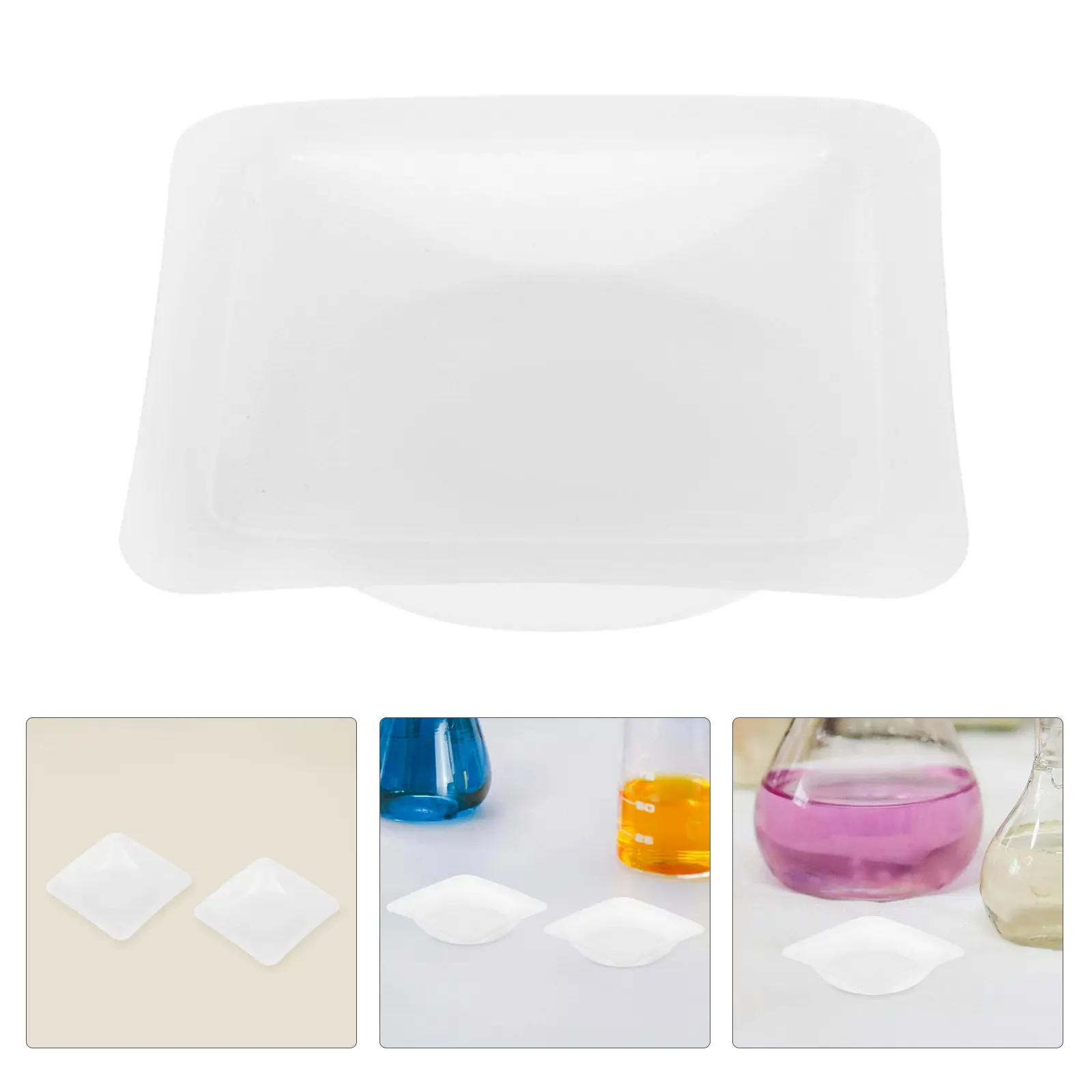 100Pcs Lab Weighing Boats Plastic Stackable Smooth Surface Measuring Trays Powder Lab Use Small Weigh Pan Equipment — купить у AliExpress WW