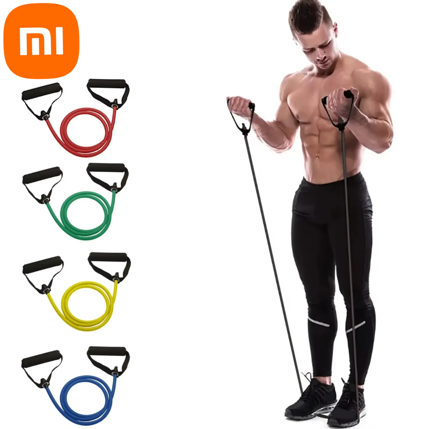 Xiaomi Exercise Bands With Handles, Resistance Bands , Workout Bands With Handles For Men Women Strength Training Home Equipment