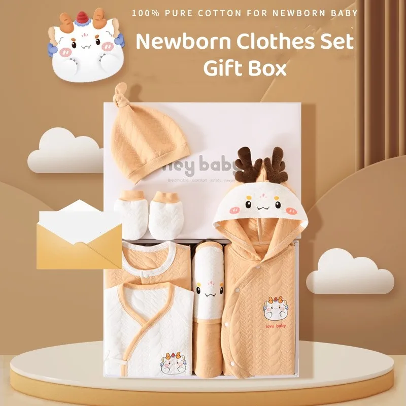 

22/24/26pcs Gift Box Chinese Dragon Infants Clothing Set Newborn Present Baby Girls Boys Pure Cotton Clothes New Year Present