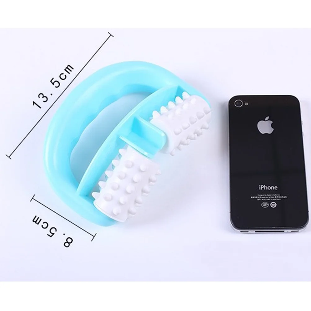 البلاستيك العضلات الأسطوانة مدلك دليل مقبض دائري 2 عجلات الجسم مدلك الأنسجة تدليك العضلات تحفيز