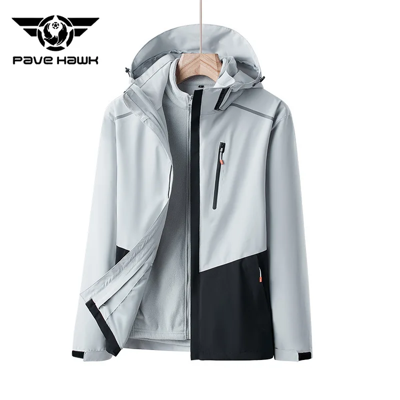 

Waterproof Charge Jacket Men Women Two-piece Outdoor Sports Climbing Skiing Jackets Windproof Warm Hooded Three in One Coat