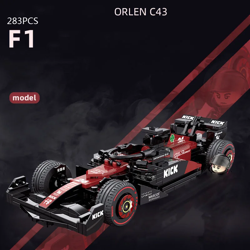 Technical F1 Racing Car Building Block 1:24 Scale Model 2023 Alfa ORLEN C43 Formula 1 Vehicle Bricks Figures Toys For Gifts