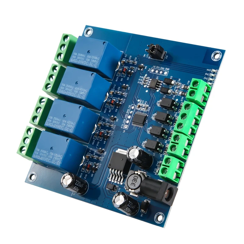 

Четырехсторонний релейный модуль Modbus RTU 7-24 В, релейный модуль коммутатора RS485/TTL, вход и выход с защитой от обратного хода