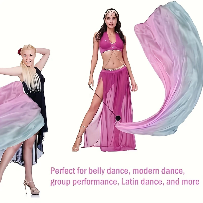 حجاب حريري تقليد مع سلسلة بوي كرات رميها لتايلاند/الهند/العربية للنساء ملحقات الرقص الشرقي دعائم عروض المسرح #4