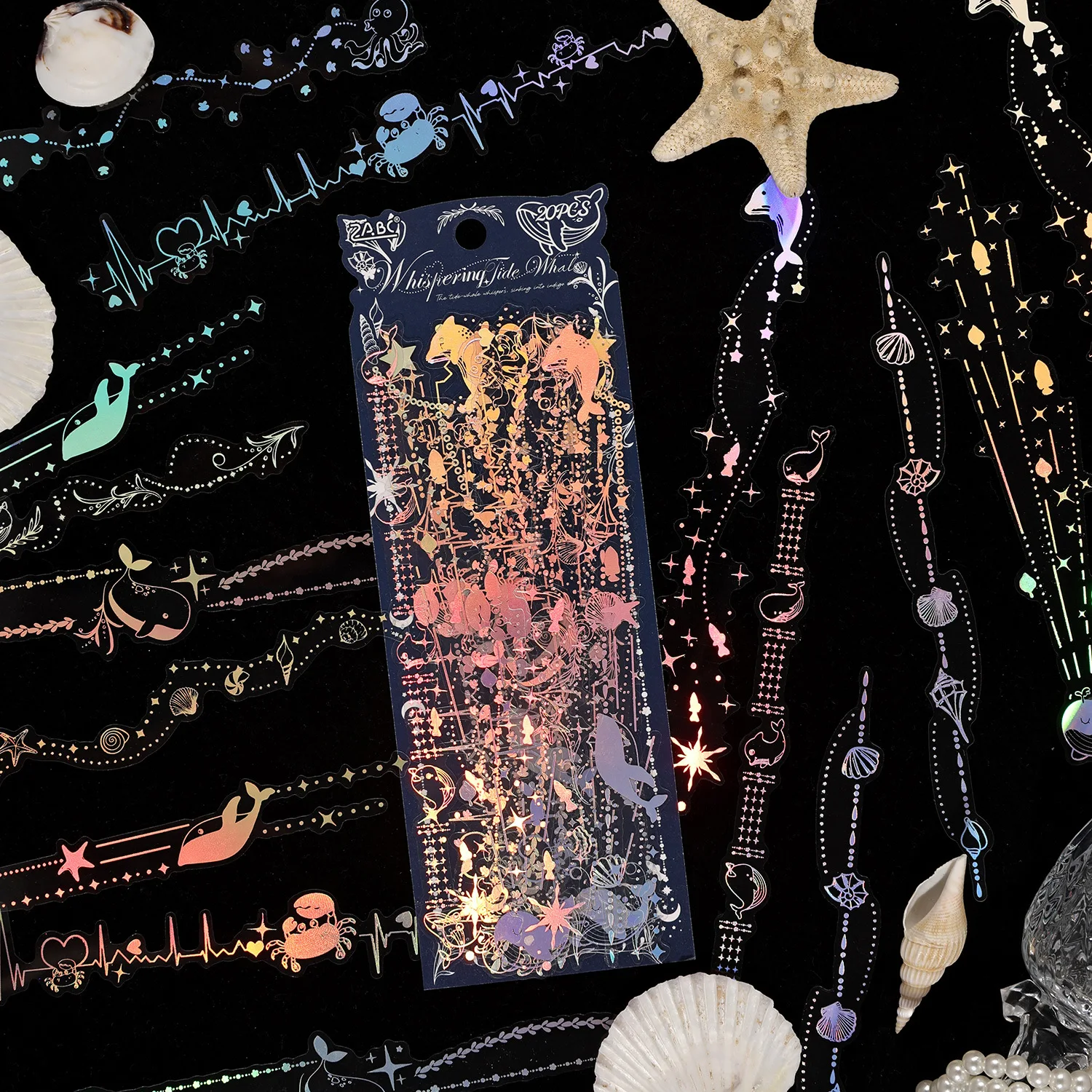 20sheets/1lot kawaii Stationery Sticker Moonlight Tide Night junk journal Decorative Scrapbooking DIY Craft Sticker