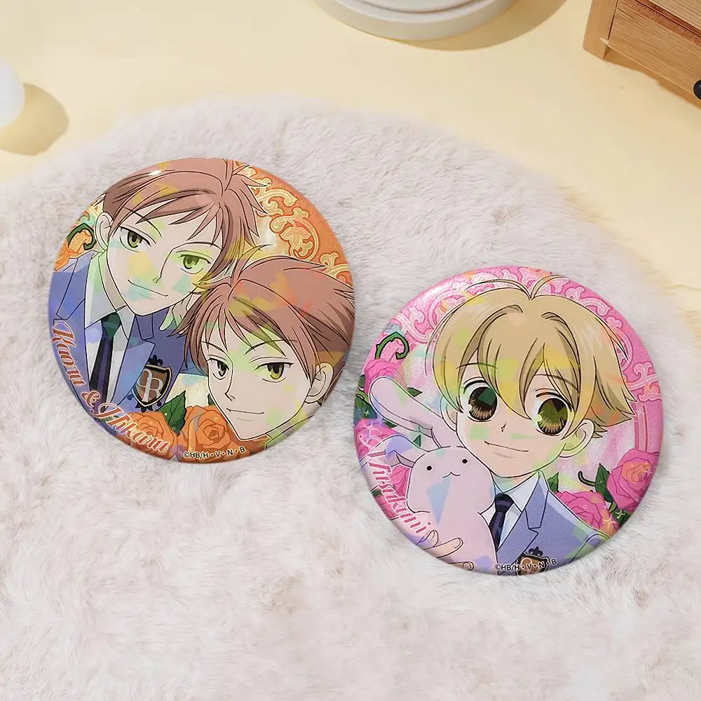 Anime O-Ouran O-Oran High School Badge Set Glass Shine Brooches Lapel Backpack Costume Gifts Decoration birthday