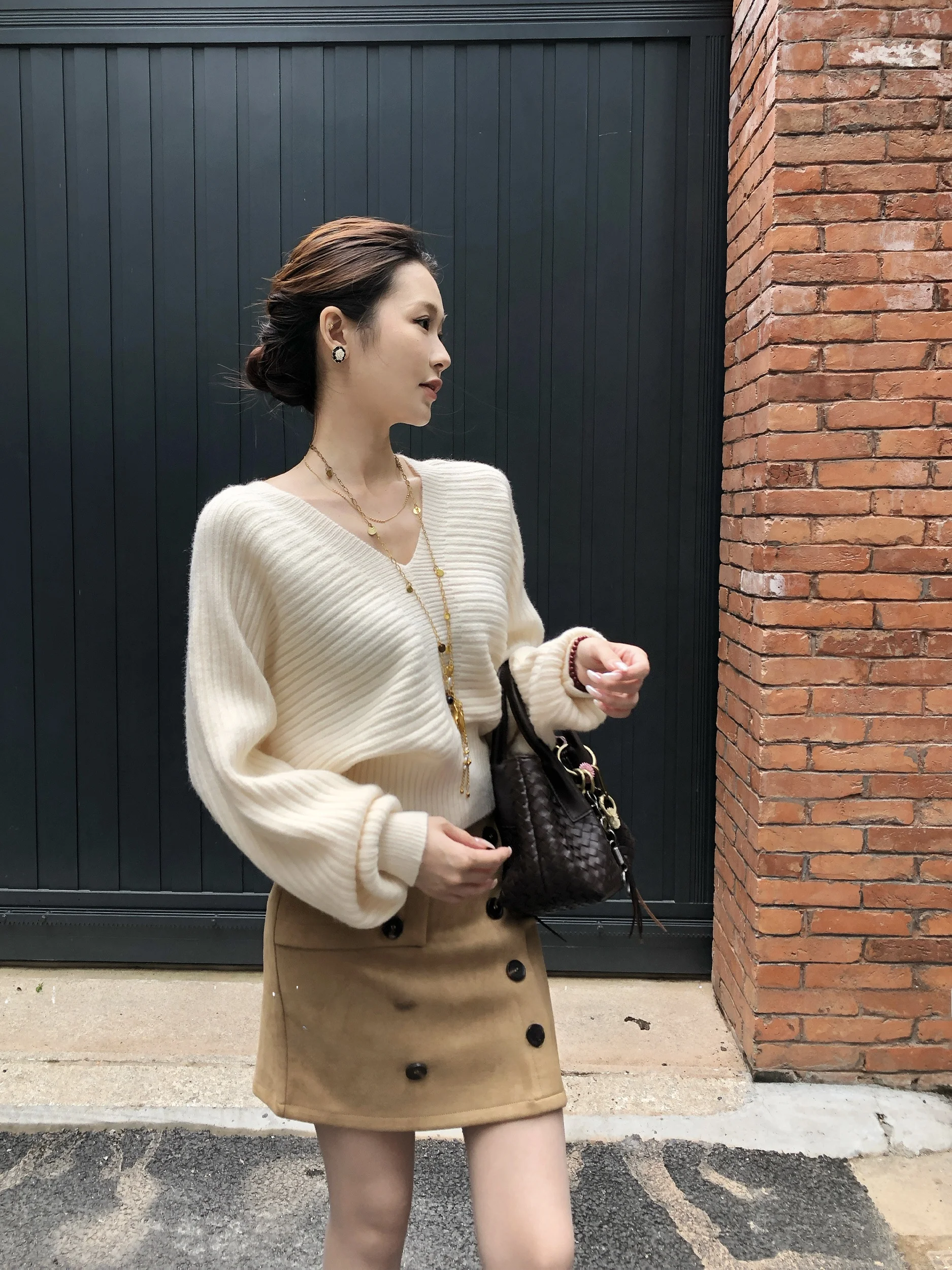 

Soft Cozy V-Ne Batwing Sve Women's Knitwear Casual Lazy Sle Autumn Winter New Arrival Faion Commute Sle Loose Fit