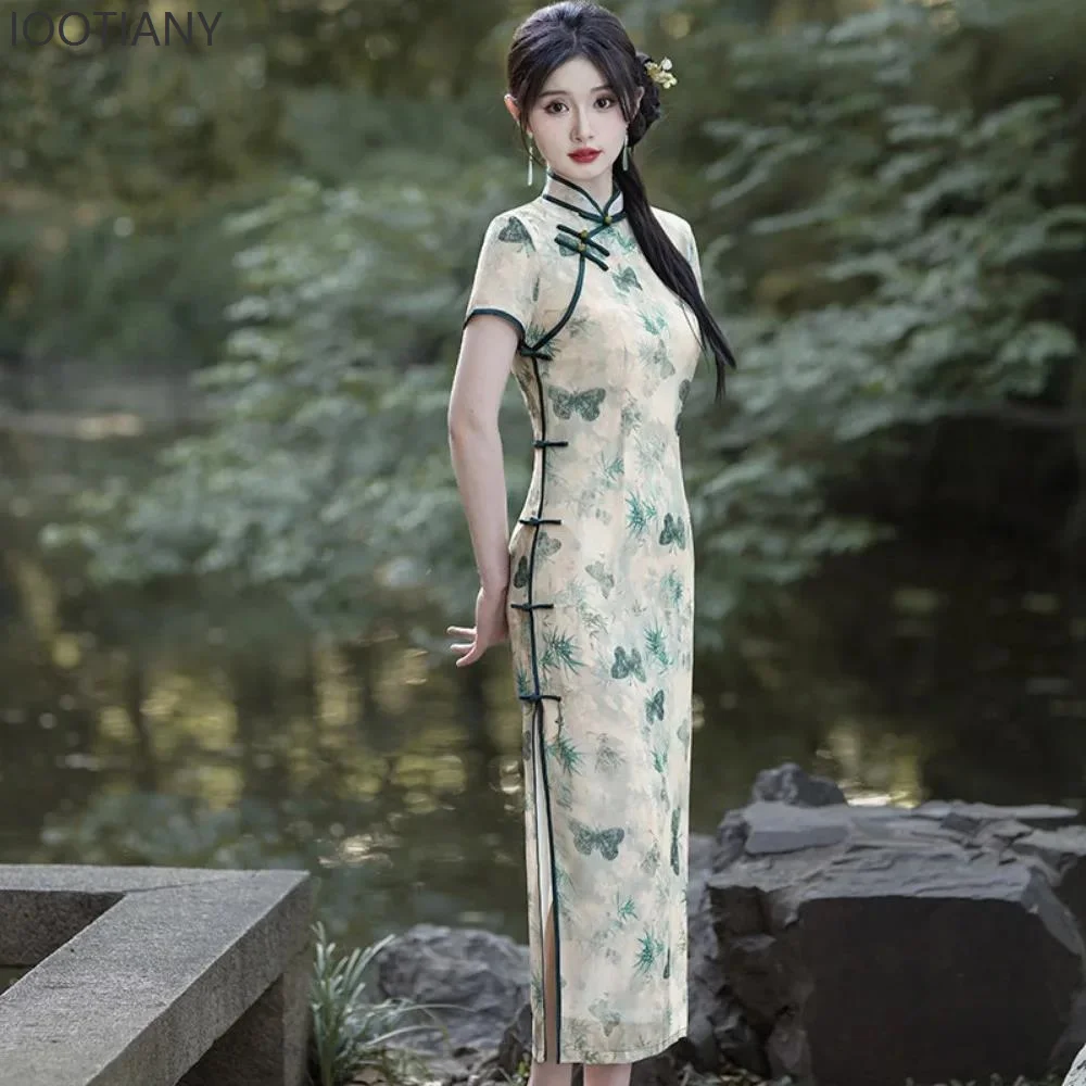 

Chinese traditional dress cheongsam Chinese cheongsam ethnic style fashion elegant dress retro women's slim dress clothing new