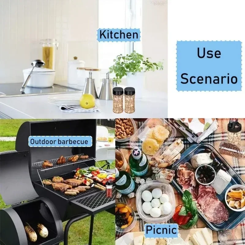 1/20PCS Portable Spice Bottles Clear Seasoning Containers with Shaker Lids Reusable Condiment Storage Jar for Kitchen Barbecue