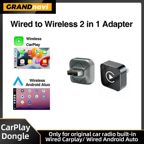 Adaptador Dongle inalámbrico CarPlay 2 en 1 para coche, Mini caja inteligente USB Plug Play para VW, Toyota, Nissan, Honda, Ford, Benz, KIA, Audi