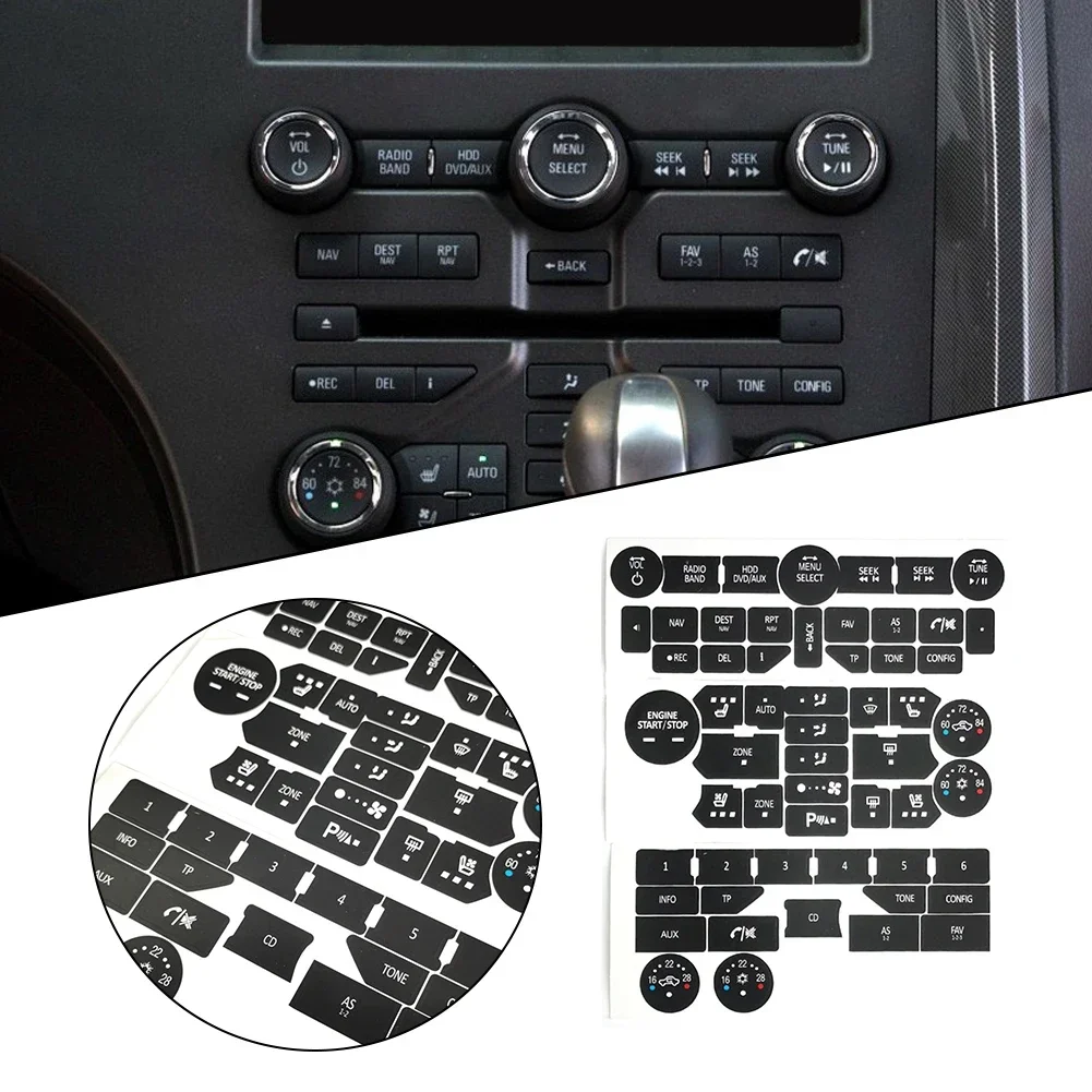 For SAAB 3rd Gen 9-5NG 9-4X Car Button Repair Decals Climate Control Radio Stickers Interior Accessories