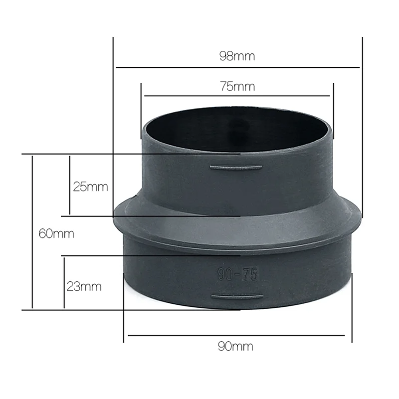 LICE-3Pcs 90Mm ~ 75Mm 주차 히터 덕트 감속기 커넥터 Eberspacher 용 에어 히터 덕트 파이프 감속기 어댑터
