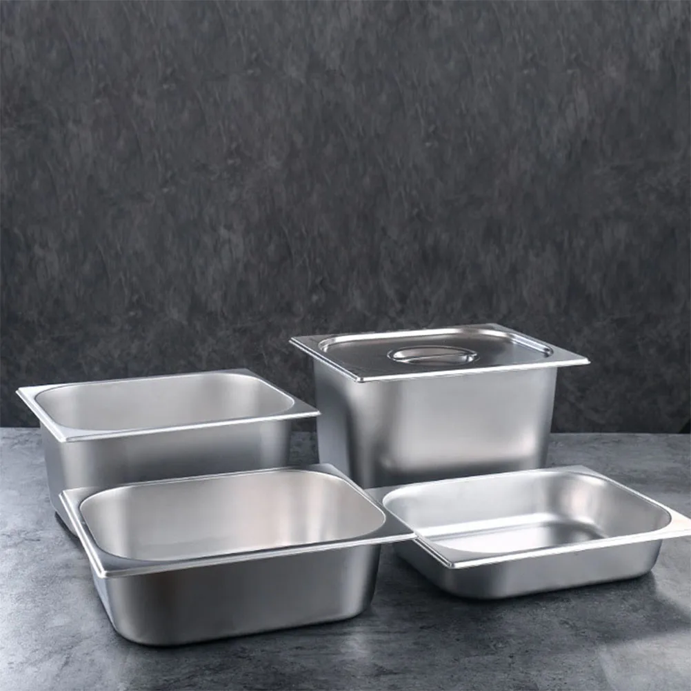 

3.9L Stainless Steel Buffet Tray Serving Pan For Party Restaurant Use Smooth Edge Easy Clean Metal Food Container