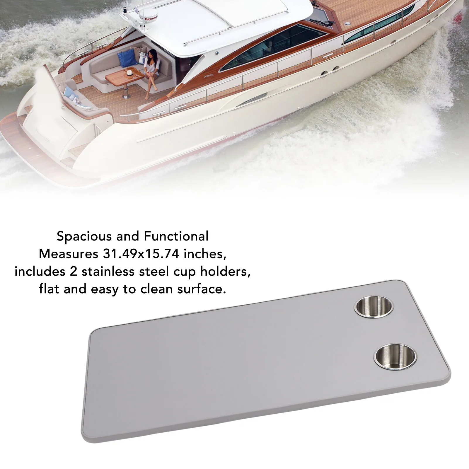 

Столешница для автофургона с двумя подстаканниками Настольная панель для лодки с металлическими герметичными краями для прицепа, дома на колесах, яхты, для работы, столовой