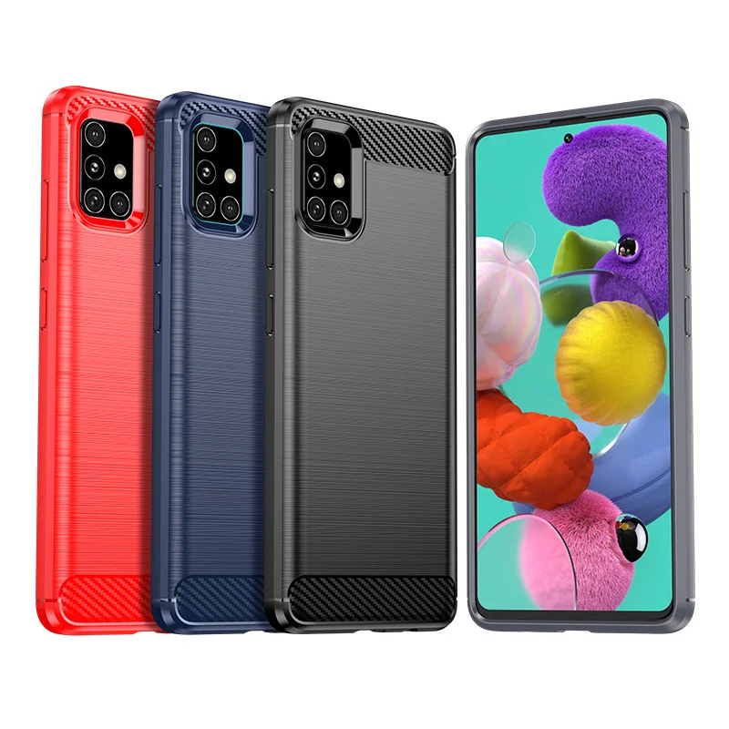

Case For Samsung Galaxy A50 A51 A52 A53, Phone Cover for Samsung Galaxy A51UW A50S A52S 5G, TPU Silicone Soft Case Black Blue