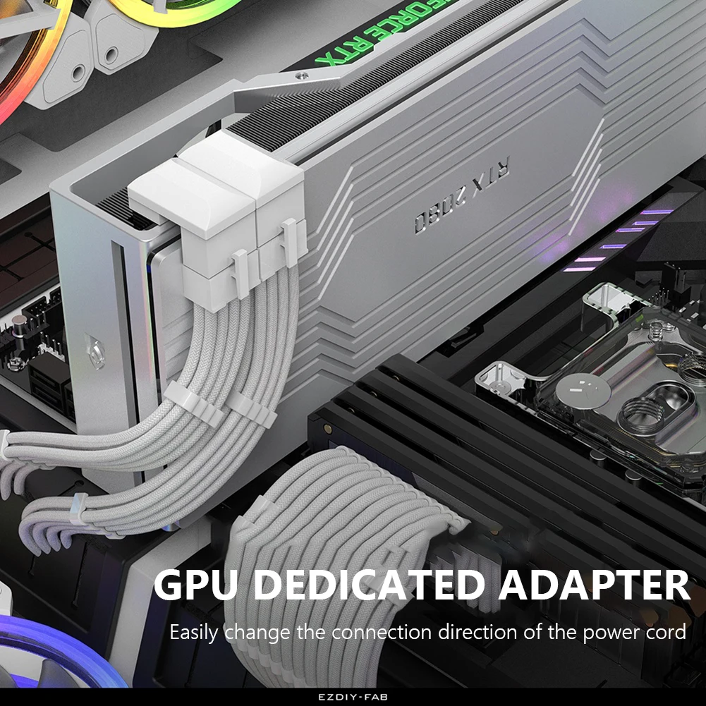 ATX GPU Adapter Elbow Head 8Pin 6Pin Female to 8Pin 6Pin Male 180 Degree Angled Power Steering Connector for Desktop Video Card image 2