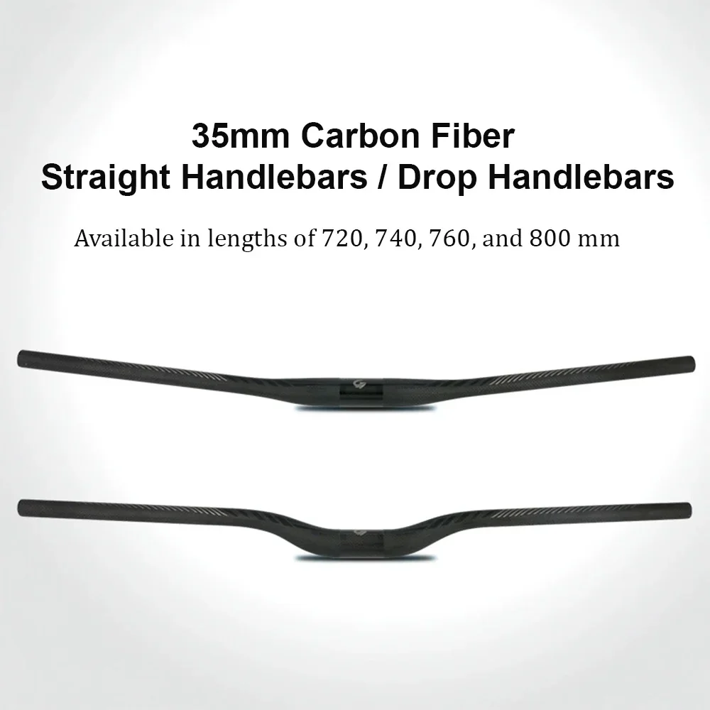 35mm Carbon MTB Handlebar High Strength Off‑Road Racing Riser Bar 9 Degree Flat Bar Bicycle Accessories