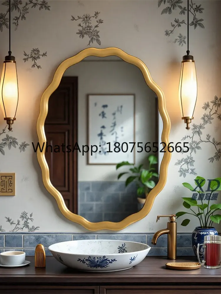 Vintage bathroom mirror oval bathroom mirror bathroom makeup medieval vanity mirror