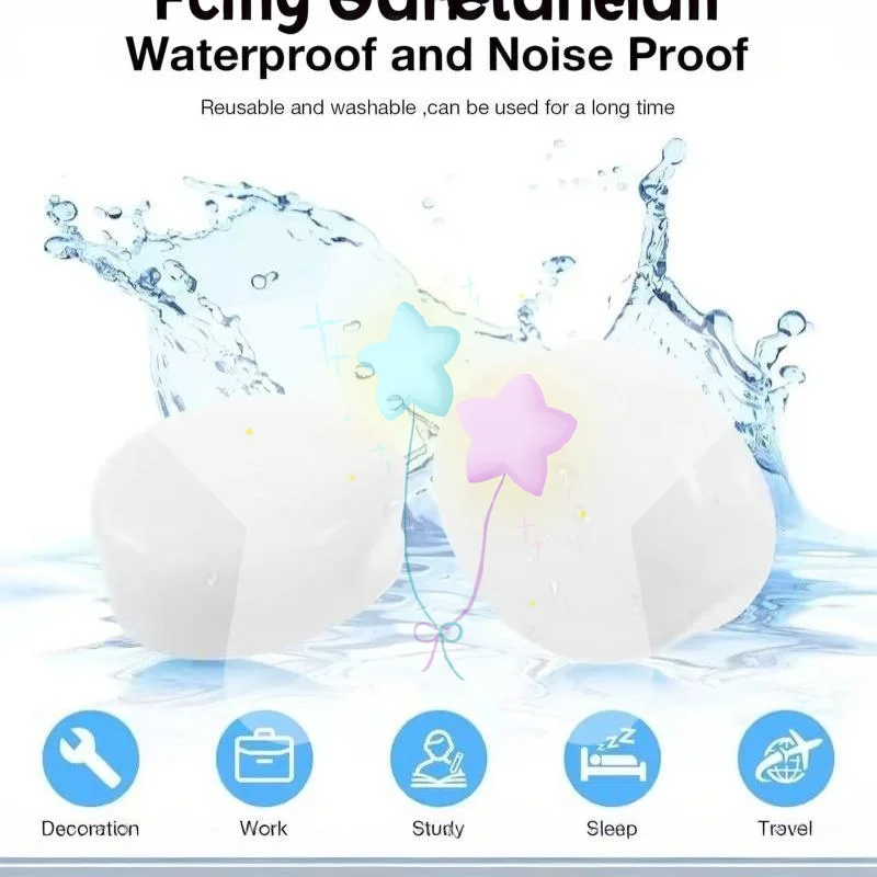 12Pcs/Box Comfortable Silicone Ear Plugs Reusable Flexible for Sleep Shift Work Student Study Travel