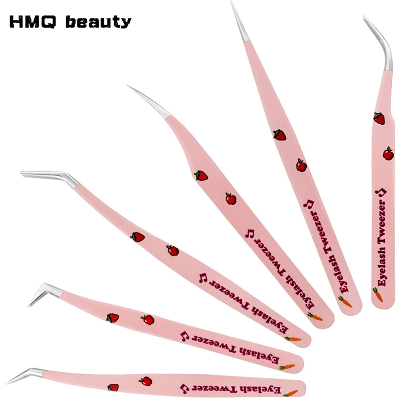 Eyelash Extensions Tweezers False Eyelashes Stainless Steel Tweezers High Precision 3D Lash Extension Tweezer Makeup Tools