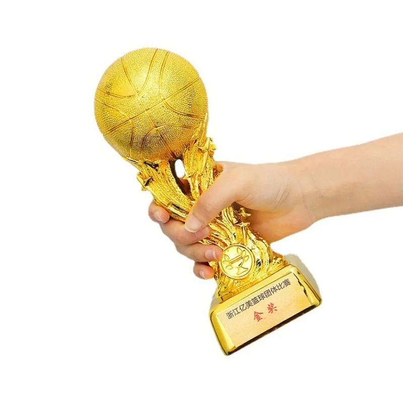 New gold plated basketball trophy Basketball game team personal trophy souvenir trophy resin craft gift ornaments