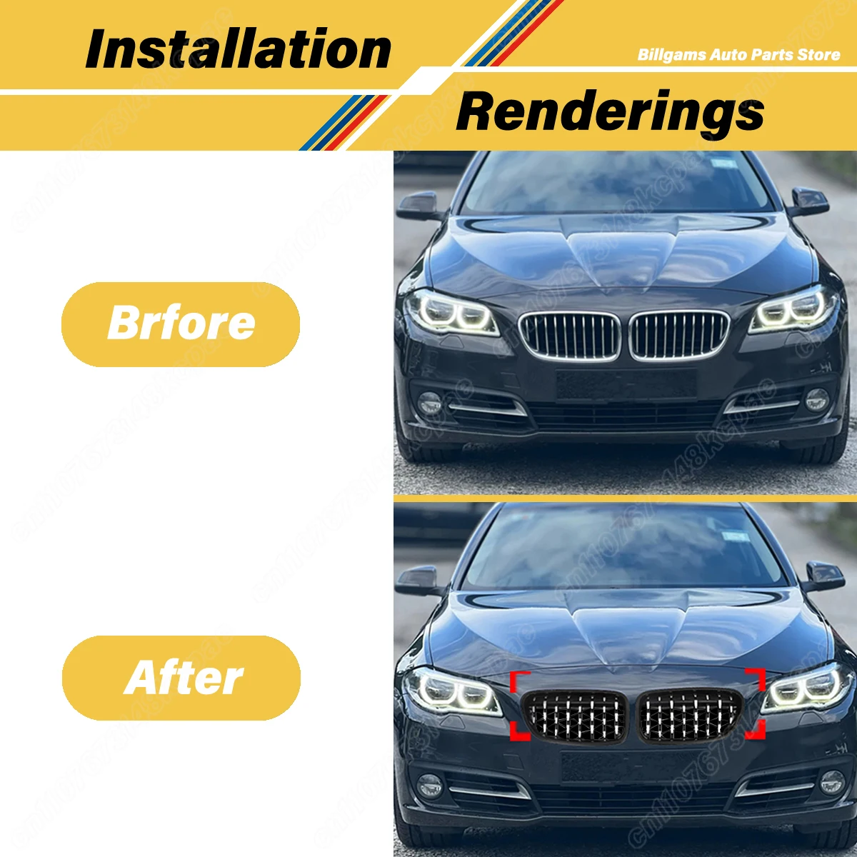 For BMW 5 Series F10 2010 2011 2012 2013 2014 2015 2016 2017 Car Water Tank Protective Cover Air Intake Grille Decoration Kit