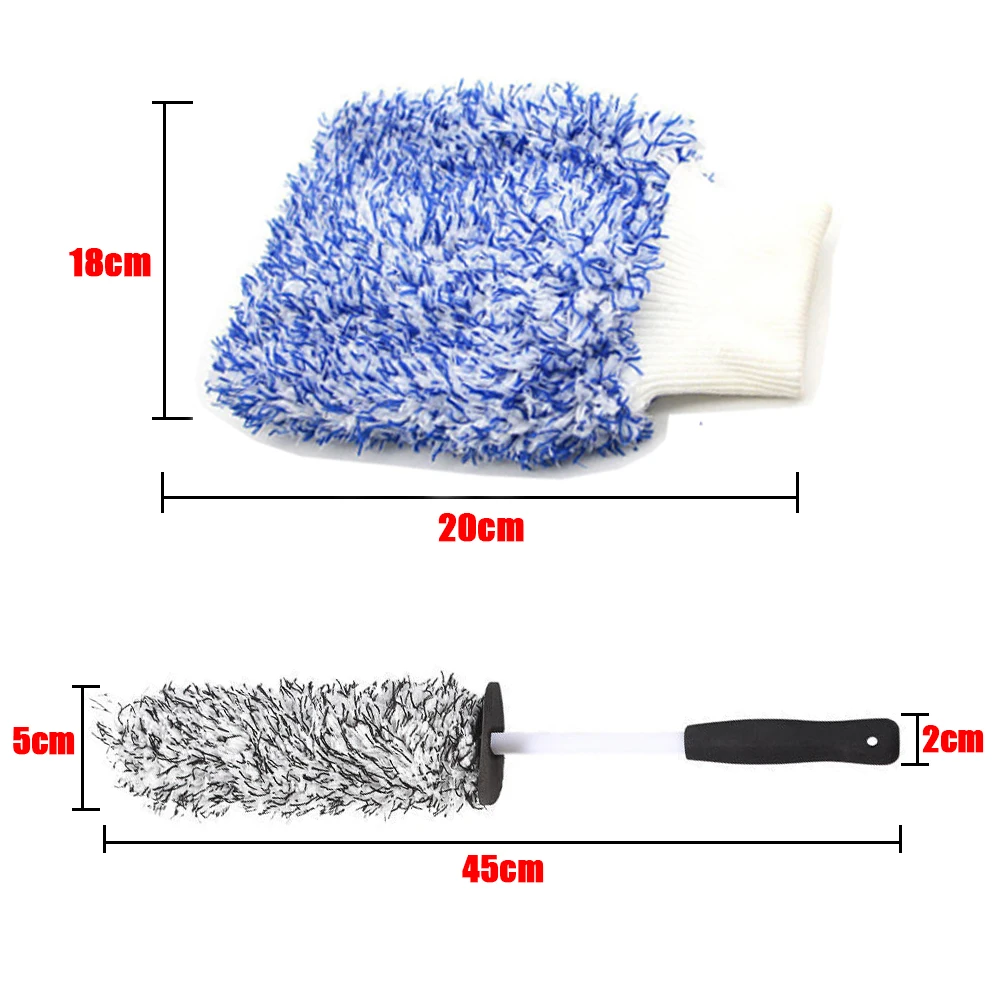 1/2PCS Car Wheel Brush Microfiber Long Handle Brush Wash Car Washing Wheel Rim Spoke Barrel Cleaning Brush Articles for Cars