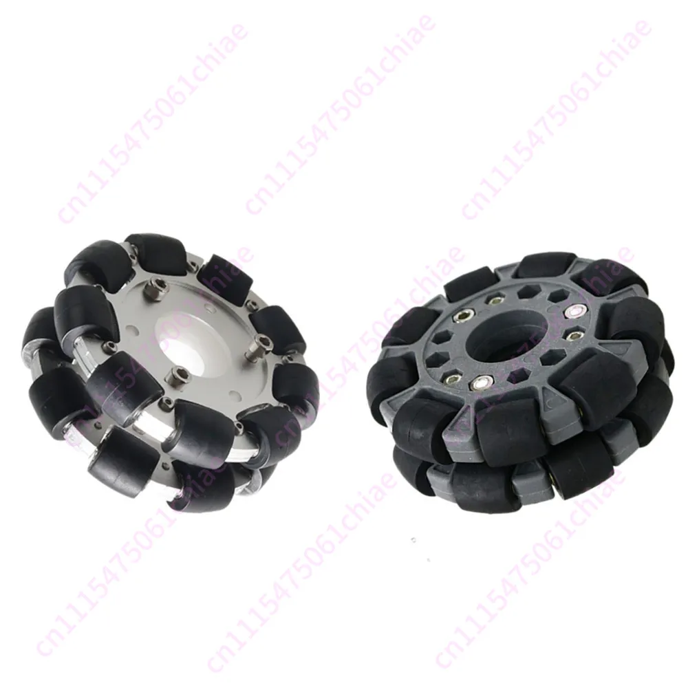 The new 100mm omnidirectional wheel/universal wheel heavy-duty double nylon rubber material consists of 9 independent sub-wheels