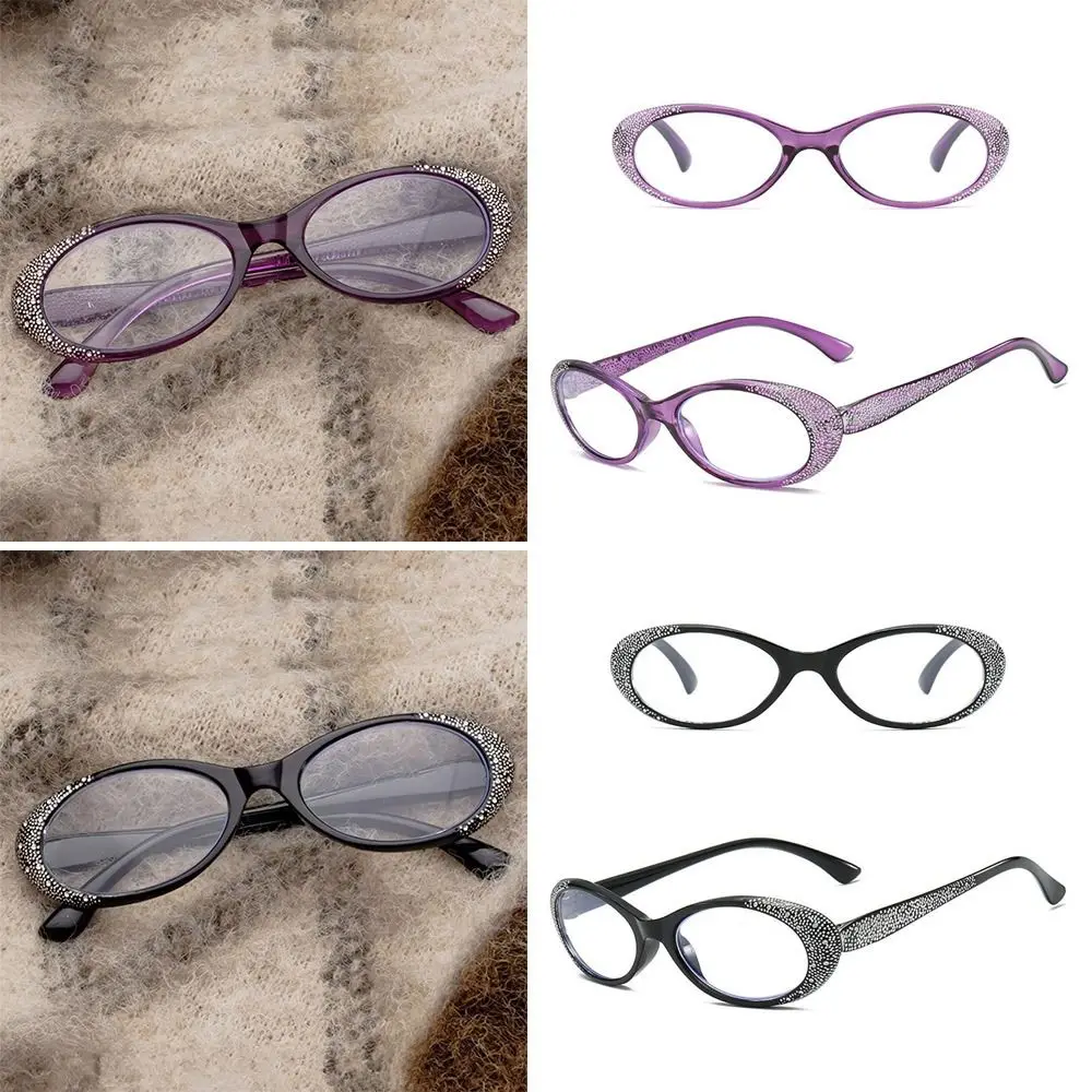 

Blue Ray Blocking Anti-Blue Light Reading Glasses Glitter Frame Vintage Hyperopia Glasses Luxury Diamond Ultralight